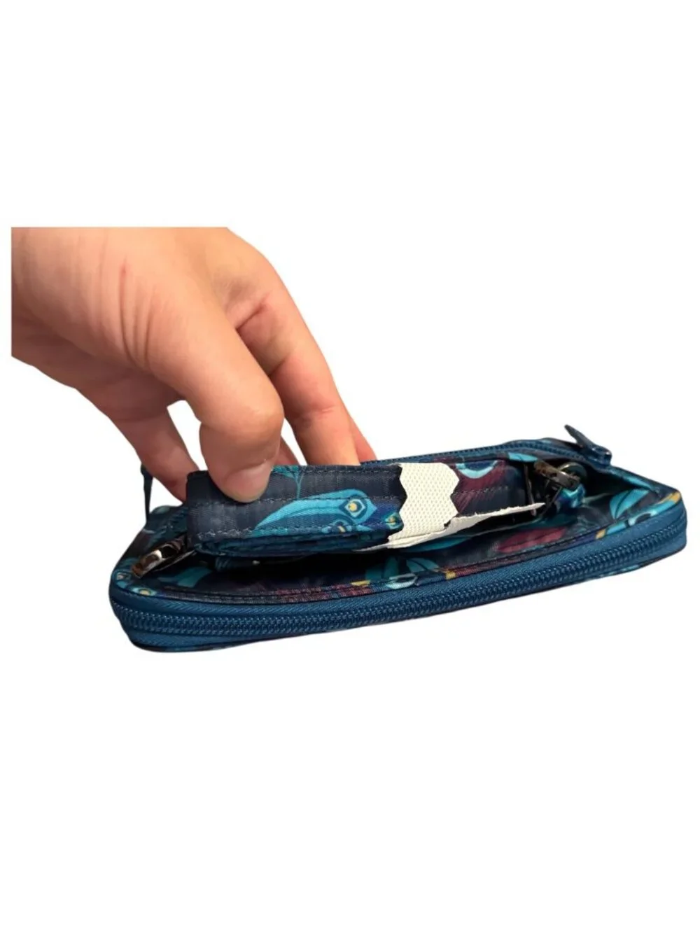 Lug Kickflip 3 RFID Wallet Wristlet Peacock Print NWT